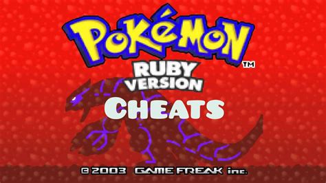 pokemon ruby cheats gba